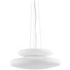 Ondaluce SOSPENSIONE PAGODA D.60CM 5+2 LUCI ATTACCO E27 ALTEZZA 25CM MAX 100CM CROMO E BIANCO