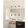 Ondaluce SOSPENSIONE JEWEL SINGOLA NERO VETRO FUME' ATTACCO E14 D.17CM