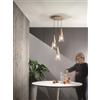 Ondaluce SOSPENSIONE TRENTO 3 LUCI ORO E TRASPARENTE ATTACCO E 14 BASE TONDA D.35CM