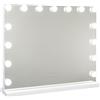 Flamingueo Specchio Trucco Con Luci, 15 LED, 3 Modi di Luce, Intensità Regolabile, Controllo Tattile, Presa USB, Accessorio Ingrandimento Incluso, Bianco, 58 x 46 x 12 cm