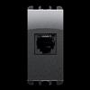 URMET Presa telefonica RJ11 6/4 1 modulo, Acciaio Scuro Urmet 10411AC [21181000]