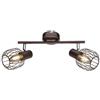 GLOBO FARETTO A DUE LUCI GLOBO ANAKIN, LAMPADINE NON INCLUSE, COLOR BRONZO, CROMO, MARRONE, GLB 54801-2 [16021000]