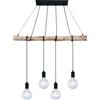 GLOBO Lampada a Sospensione in Legno e Metallo nero opaco Auston 4 x E27 Globo Lighting 15439-4 [10021000]