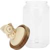THUN, Barattolo in Vetro con Coperchio in Legno Versione Grande, Contenitori per Alimenti, Linea Elegance, 700 ml di Capienza, Ø 9 cm, Ø vetro 15 cm