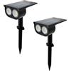 M LEDME Lampioncino segnapassi Led Owl Nero con pannello solare IP65 con sensore crepuscolare Bianco caldo 3000K confezione 2pz M LEDME