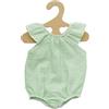Heless 2413 - Vestiti per Bambole in 100% Cotone Biologico, Body con Volant Color Menta per Bambole e Peluche di Dimensioni 35-45 cm