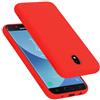 Cadorabo Custodia per Samsung Galaxy J7 2017 / J730 / J7 PRO in LIQUID ROSSO - Morbida Cover Protettiva Sottile di Silicone TPU con Bordo Protezione - Ultra Slim Case Antiurto Gel Back Bumper Guscio