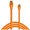 Tether Tools TetherPro Micro-HDMI to HDMI Cable with Ethernet Orange, 15'