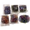 6 FERMAGLI PER CAPELLI IN ORGANZA PINZE FORCINE MOLLETTE VINTAGE anni 70-80 CM14