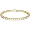 Swarovski Braccialetto Matrix Tennis, Taglio Round, Bianco, Placcato color oro