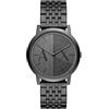 Armani Exchange Orologio da uomo, movimento a due lancette, orologio in acciaio inossidabile con cassa da 40 mm e cinturino in pelle o acciaio, Nero (Black)