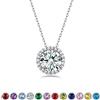 Bestyle Collana Argento 925 Punto Luce Collana Donna Con Pietre Portafortuna Aprile Diamante, Confezione Regalo