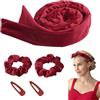 KASESSS Bigodino Lungo Per Boccoli, Bigodini Morbidi per Dormire, Bigodini Per Boccoli, Fascia Bigodino Capelli, Bigoodino, Senza Calore Velluto Bigodino Fascia Capelli, Heatless Hair Curler, Rosso