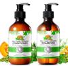 KLLALO Set di shampoo e balsamo 3 in 1 con menta piperita, rosmarino e semi di zucca, 2 x 10,56 once per la crescita dei capelli e anti-caduta dei capelli, riduce l'effetto crespo e dona lucentezza a tutti i