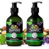 KLLALO Set shampoo e balsamo 3 in 1 - 10,56 x 2 fl oz Set shampoo e balsamo in olio di ricino nero lavanda e argan per la crescita dei capelli, senza solfati, contro la caduta dei capelli per uomini e donne