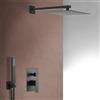 Inbagno Set doccia completo nero opaco con miscelatore incasso, soffione 30 cm e kit doccia con presa acqua, flessibile e doccino
