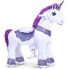 PonyCycle Essenziale Modello E Unicorno Cavalcabile per Bambini Unicorno con Ruote (con Freno/Taglia 3 per 3-4 Anni) Unicorno che Cammina Cavallo Meccanico Unicorno Viola - E313