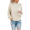 ORANDESIGNE Inverno Maglioni Pullover Lavorato Maglia Donna Maglione Girocollo Top Maglione Larghi Maglione Donna Invernali Eleganti Donna Maglione Collo Alto Maglione Pullover A Bianco S