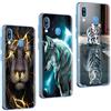 ZhuoFan Cover per Samsung Galaxy A40, Custodia Cover Silicone Trasparente con Disegni Ultra Slim TPU Morbido Antiurto 3D Cartoon 3 Pack Bumper Case Protettiva per Samsung Galaxy A40 (03)