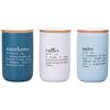 Villa d'Este Home Tivoli Victionary Shades Set 3 barattoli in bone China con coperchio in bamboo 750 ml