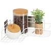 Relaxdays Scaffale ad Angolo per la Cucina, Mensola Angolare da Incollare Portaspezie da Parete 5,5 x 26 x 26 cm, Bianco, Ferro