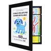 Americanflat Cornice Porta Disegni per Bambini (Nero) - Cornice A4 da Parete con Passepartout e 25,5x32 cm Senza Passepartout - Apertura Frontale con Vetro Infrangibile