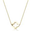 Elli Collana con Ciondolo a Forma di Quadrifoglio da Donna, in Argento 925, Oro, Misura 45