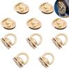 WADORN 10 pz Bottoni A Testa Rotonda con Anello A D, Borsa In Lega Chiusura A Sospensione Borsa Hardware Catena Cinghia Connettore Borsa Clip di Collegamento Zaino Artigianale In Pelle Accessori, Oro