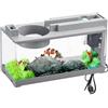 Generic Piccolo Acquario Piazza Completo, Muto Mini Acquario con Pompa Ad Acqua Filtrante E Luce USB Trasparente Piccolo Acquario Ufficio per Pesce Betta, Gamberetto, Pesce Rosso Tropicale