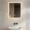 LUVODI Specchio Bagno con Luce LED 40x50cm, Antiappannamento, Dimmerabile, 3 Colori Luce, 3000-6000K, Touch, specchio bagno retroilluminato da Parete Rettangolare, Funzione Memoria