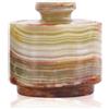 MARBLOUS KRAFTS Elegante distributore di zucchero in marmo da 99,2 g, contenitore per sale e decorazione in marmo, 7,6 x 7,6 cm, decorazione da cucina e sale e pepe, dispenser di sale (onice verde)