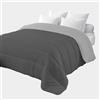 Corredocasa Trapunta 4 Stagioni Made in Italy Piumone Autunnale Invernale Imbottitura 340gr/mq Coperta in Morbida Microfibra di Poliestere Casa (Grigio Chiaro/Grigio Scuro, Singolo 160x260)