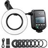 Godox MF-R76 Macro Ring Flash, Tubi a doppio sfocamento, 8 anelli adattatori compatibili per Canon Nikon Sony Olympus Panasonic Pentax