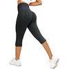 Yuson Girl Leggins Donna Sportivi Pantaloni 3/4 Vita Alta Anticellulite per Fitness Leggins Palestra Push Up Yoga Pants Controllo della Pancia Opaco Elastici Morbido Pantaloni Capri(Nero, S)