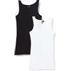 VERO MODA Vmmaxi My Soft-Canottiera Lunga, 2 Top, Nero/Confezione: Bianco Brillante, M Donna