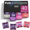 Durex Fun Explosion Mix di Preservativi Sottili, Con Rilievi e Nervature e Aromatizzati, 40 Profilattici, Esclusiva Online