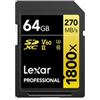 LEXAR 64 GB SDCC 1800X 270MBs UHS-II