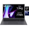 LG Notebook LG Gram 17 - 17Z90S Intel® Core™ Ultra 7 155H, 16GB RAM, 512GB SSD, 17, 1.3kg, Windows 11 Home, Nero