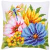 Vervaco Kit Cuscino Punto Croce FIORI PRIMAVERILI COLORATI Set Ricamo Principianti Cuscini Gobelin Decorativi ca. 40 x 40 cm Accessori Per Lavoretti Creativi DIY Casa Decor Hobby Adulti Cross Stitch