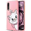 ZhuoFan Cover per Huawei P20 Pro, Custodia Cover Silicone Rosa con Disegni Ultra Slim TPU Morbido Antiurto 3d Cartoon Bumper Case Protettiva per Huawei P20 Pro, Gatto