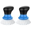MR.SIGA Spazzola per Piatti con Manico ergonomico, Spazzola lavapiatti per Piatti, pentole, padelle per la Pulizia della Cucina, Blu, 2 pezzi