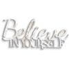 Declea Scritta frase in legno da appendere Believe in yourself - Decorazione da appendere alla parete per cucina, camera da letto - Decorazione Murale per casa feste eventi - Declea Home Decor