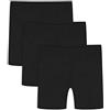Auranso Pantaloni da Ciclismo da Bambina, 2-10 Anni, in Cotone, per Ginnastica, Leggings Corti, Traspiranti, sotto Il Vestito per Ragazze, Confezione da 3 Nero 12-14 Anni