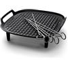 Philips Airfryer Kit Grill XXL, piastra antiaderente, cottura a doppio strato, con 6 spiedini, lavabile in lavastoviglie, app per ricette, nero (HD9959/00)