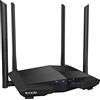 Tenda AC10U - AC1200 Router Gigabit Inalámbrico de Doble Banda, 2.4 GHz a 300 Mbps y 5 GHz a 867 Mbps, 4 * 6dBi Antenas Externas, USB 2.0, Modo WISP, Clon MAC, Tecnología MU-MIMO, Beamforming+, Negro