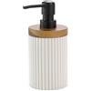 Douceur d'Intérieur, Dispenser di Sapone (Diametro 8 x 17 cm) Niagara, Bianco, poliresina e Acacia