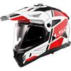 Ls2 Casco Moto Adventure Ls2 MX702 PIONEER 2 HILL Bianco Rosso