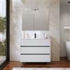 DEGHI Mobile bagno a terra 100 cm bianco opaco con lavabo e specchio - Calipso