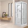 Novellini New Holiday SF 100x80 Box Idromassaggio - Rubinetteria : Miscelatore Meccanico - Profilo: Bianco - Cristallo: Trasparente - Tettuccio: Senza Tettuccio