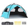 Glymnis Tenda da Spiaggia Quick Up Tenda Spiaggia Familiare Automatica 210 * 200 * 145cm Protezione UV Antivento per 4-6 Persone (Azzurro Nero)